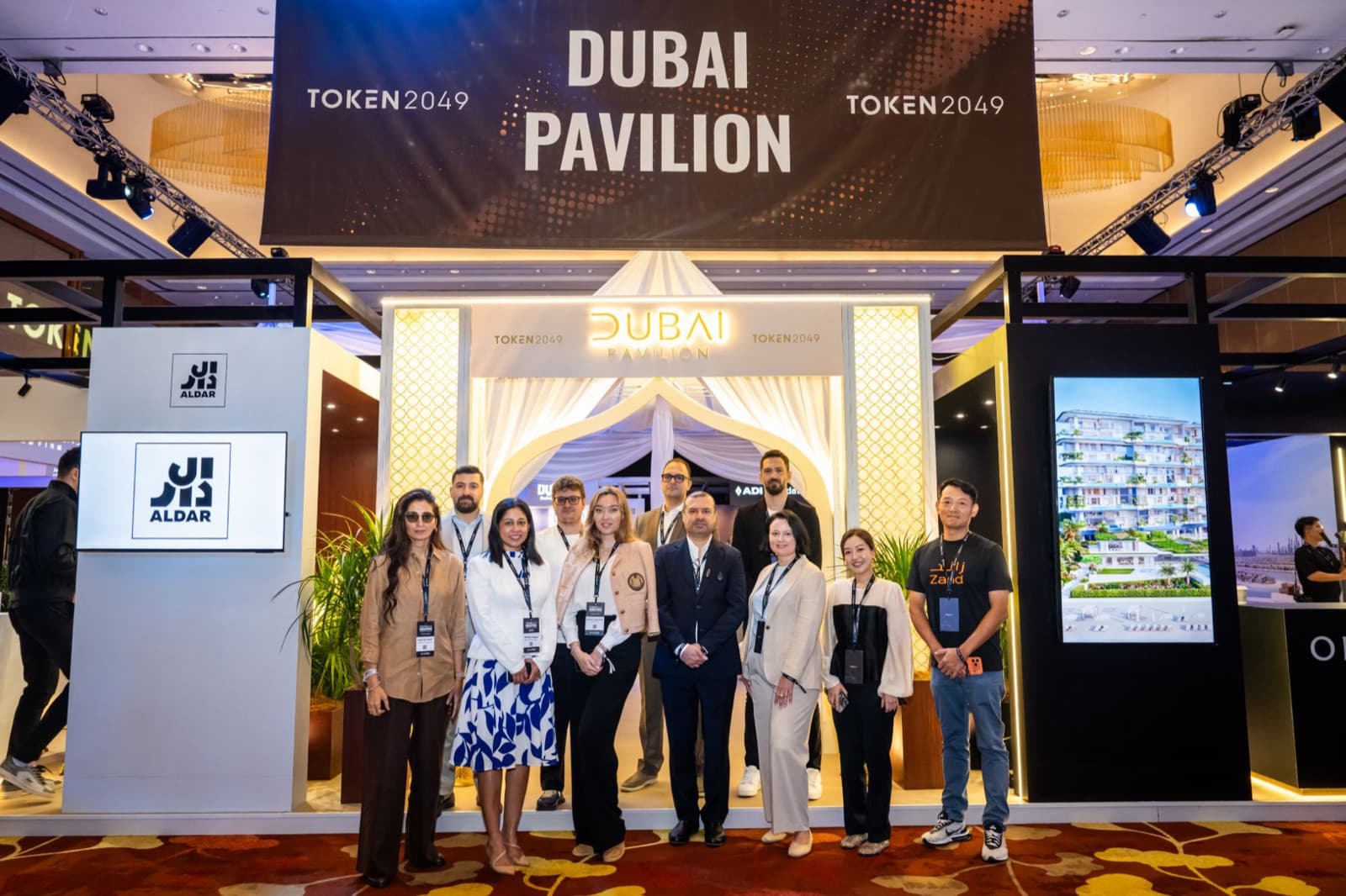 The Dubai delegation in front of the Dubai Pavilion at TOKEN2049 Singapore